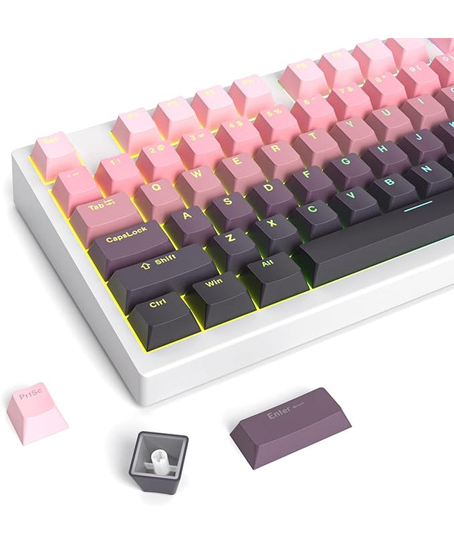 Guffercty kred 135 Key Gradient Keyboard Keycap Set Backlit, OEM Profile-PBT Material-Translucent Characters Compatible with MX Switches(Rosabean)