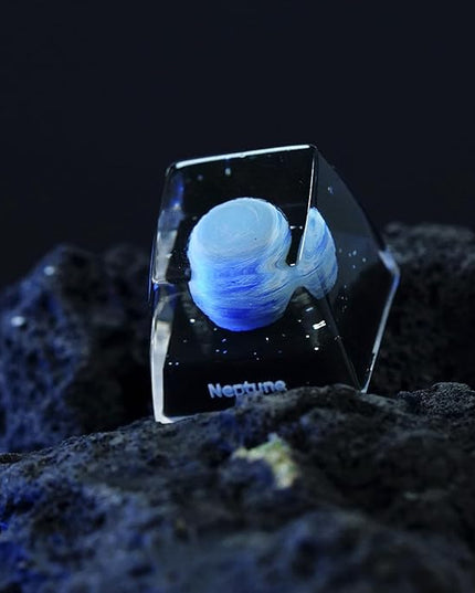 Neptune Planet Artisan Keycap R1 SA Profile Custom Solar System Planets Keycaps 1U ESC Handmade Resin Gaming Galaxy Key Cap Cherry MX Switch Compatible Mechanical Keyboard Space Lover Gift