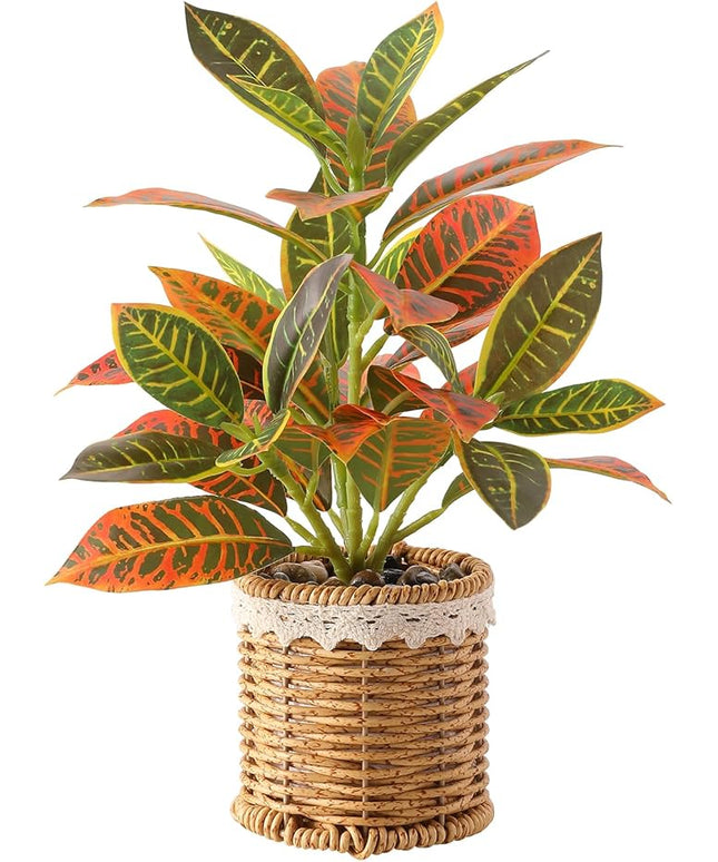 Nubry Fake Plants Artificial Potted Plants with Weaved Pot for Shelf & Table Desk | Perfect for Home Office Bathroom Farmhouse Room Coffee Table Decor 10‘’
