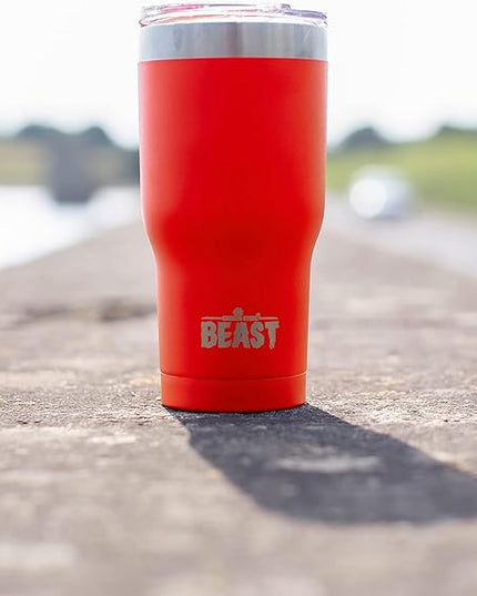 Beast 30 oz Tumbler Stainless Steel Vacuum Insulated Coffee Ice Cup Double Wall Travel Flask (Ladybug Red)