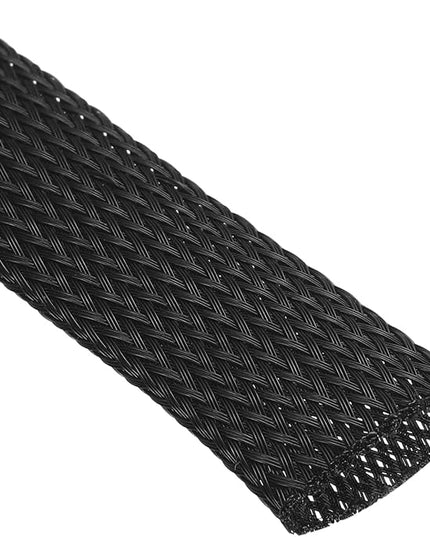 uxcell Expandable Sleeving,1 3/16-inch 25ft Cable Sleeve, Black