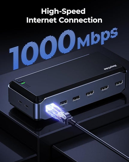 USB C Docking Station Dual Monitor for MacBook Pro/Air, 13-in-1 Triple 4K Display Laptop USB-C Hub, Type C Dock with 3 * 4K HDMI, PD3.0, 7 USB, RJ45, 3.5mm Audio