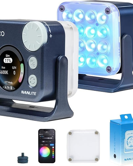 Nanlite Pico Portable LED Fill Light – Full Color RGB, Snap-On Attachment for Phone/Camera Photography, Live Streaming, Video Content Creation (Midnight Blue)