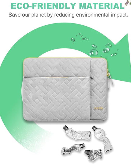 Lacdo Laptop Sleeve Case for 15 inch New MacBook Air M4 A3241 2025, M3 A3114, M2 A2941 2024-2023, 15 inch MacBook Pro A1990 A1707, Dell XPS 15 Plus Computer Bag with Accessory Pocket, Space Gray