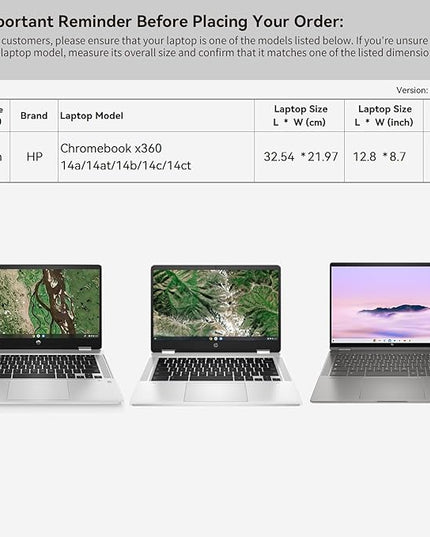 Smatree 14 inch Laptop Sleeve for HP Chromebook x360 14a/14at/14b/14c/14ct, HP Laptop Case with Accessory Pocket, YKK Zipper, Patented Super Corner Design (E425)
