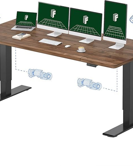 FLEXISPOT 79x32 Inch Large Dual Motor Electric Standing Desk, Black Walnut - 198 lbs Heavy-Duty Capacity, Ideal for Home Office, Creative Studio, or Multi-Monitor Setup