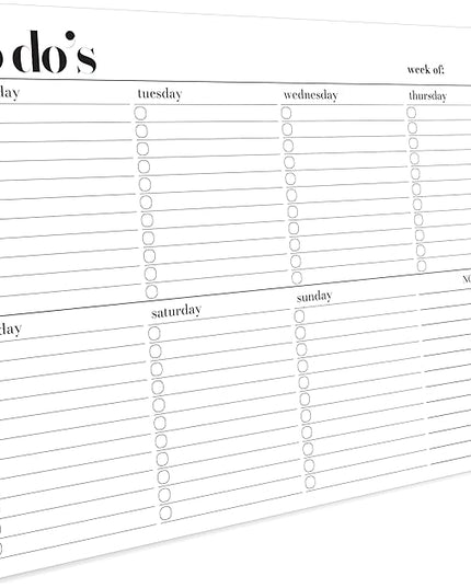 Weekly Planner Pad, Weekly To Do List Notepad, Tear Off Undated Weekly Planner Notepad, A4 Size (8,3" X 11,7"), Premium Thick Paper with Cardboard Back Support, Weekly Desk Planner by Hadigu