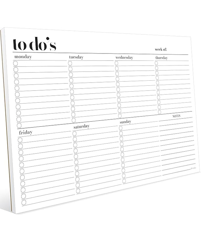 Weekly Planner Pad, Weekly To Do List Notepad, Tear Off Undated Weekly Planner Notepad, A4 Size (8,3" X 11,7"), Premium Thick Paper with Cardboard Back Support, Weekly Desk Planner by Hadigu