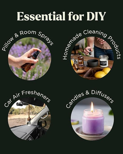 Lagunamoon Lavender Essential Oil - Pure Essential Oils for Diffusers, Humidifiers, Aromatherapy, Cars, Yoga, Home Essentials - Relaxing Fragrance Scents for Fresheners and Candle Making (150ml)