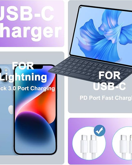 USB C Charger, iGENJUN 2-Pack Fast Charger with Foldable Plug, 20W Cube Charger for iPhone 16/16 Plus/16 Pro/16 Pro Max/15, Galaxy, Pixel 4/3, iPad/iPad mini, and More