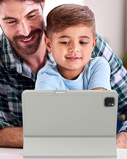 ZryXal iPad Pro 11 Inch Case (M5) 2025/ (M4) 2024 (Model: A2836/A2837/A3006), Trifold Stand Smart Cover with Pencil Holder and Soft TPU Back, Auto Wake/Sleep (Smoky Gray)