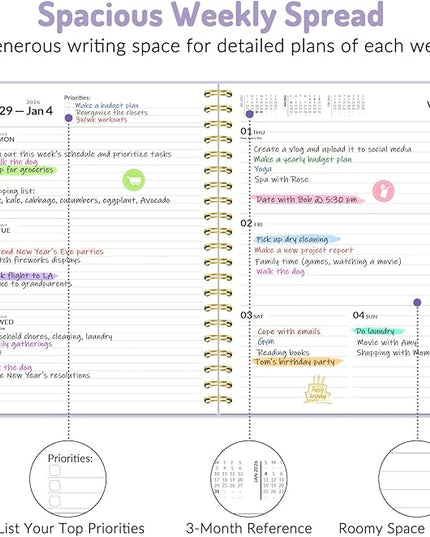 2026 Planner, Forvencer Calendar Planner Weekly and Monthly, Jan 2026-Dec 2026, 8.5" X 11", Hardcover Agenda Book, Daily Journal Organizer with Inner Pocket, Notebook for Office School, A4, Mint Green