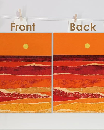 Boho Abstract Gold Beach Spiral Journal Notebook 5.5x8.3in, Abstract Sunset Ocean Beach Landscapes Notebooks for Note Taking, Gifts for Beach Lovers Hardcover Notebook Journal