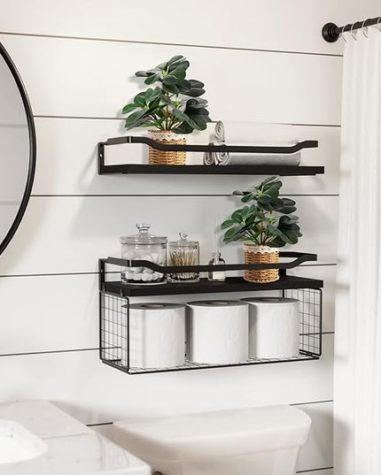 Nubry 2 Pack Fake Plants Artificial Potted Plants with Weaved Pot for Shelf & Table Desk | Perfect for Home Office Bathroom Farmhouse Room Coffee Table Decor 10‘’