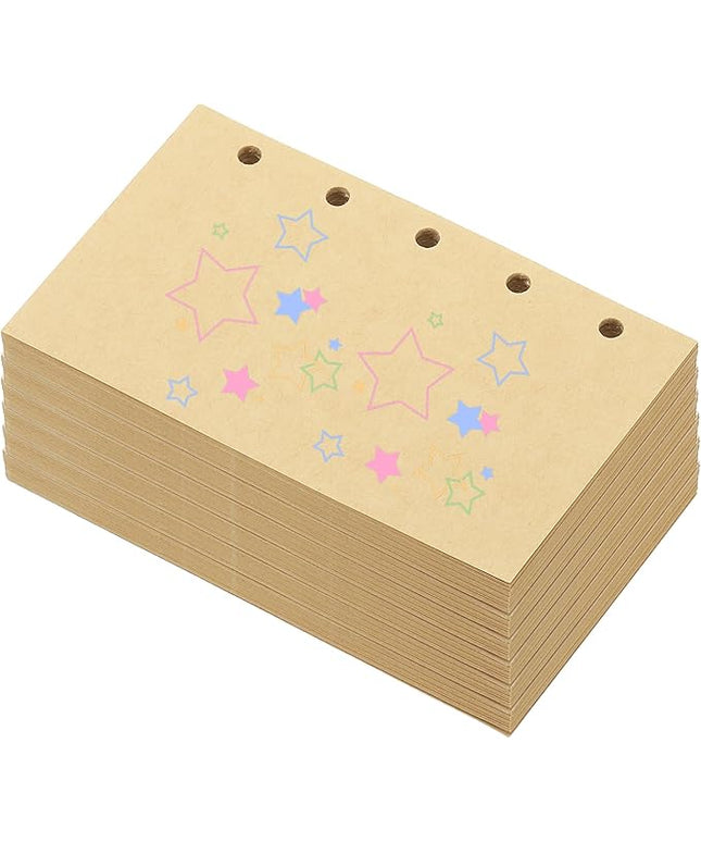 PATIKIL Colored Loose Leaf Paper, 4.1" x 2.5"(A8) 300 Sheets 5 Holes Punched 150GSM Blank Binder Refill Paper Supplies for Office Note Taking Teacher Planner Journal Notebook, Khaki