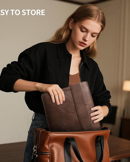 13 inch Genuine Leather Laptop Sleeve for MacBook Air 13 inch M4 M3 M2 M1 2025-2018 & MacBook Pro 13 inch M2 M1 2025-2016，Protective Case Cover with Magnetic Closure,Dark Brown