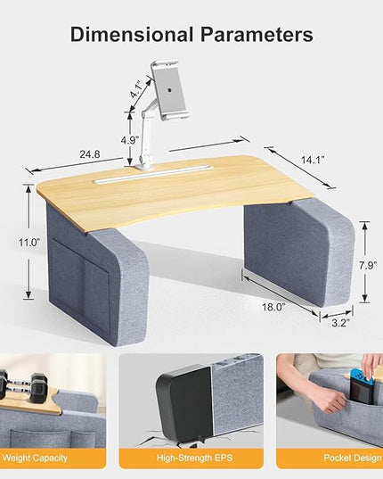 Lap Desk for Adults with Arm Rests,Ergonomic Laptop Pillow Stand for Bed,Couch,Floor,Large Table for Long Hours Work,Eating,Gaming,Reading and Writing,Lap Laptop Desk for College Dorm Room