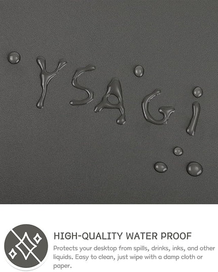 YSAGi Non-Slip Leather Desk Pad L Size, Waterproof Laptop Computer Desk Keyboard Mat, Table Protector Blotter Mat, Large Mouse Pad for Office/Work/Home/Decor(Dark Gray, 35.4" x 17")