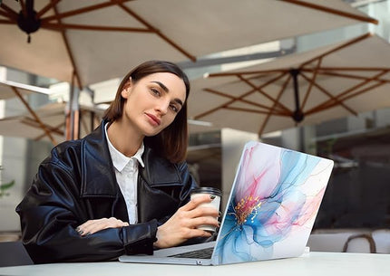 DONGKE for M4 MacBook Air 13.6 Inch Case 2025 2024 2023 2022 Model A3240 A3113 A2681 M3 M2 Chip, Plastic Hard Shell Case Cover with Touch ID for MacBook Air 13 Inch M4 - Soft Flowing Colors