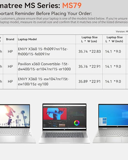 Smatree MS79 Hard EVA Protective Sleeve Case with Stand Compatible for 15.6 inch HP Envy X360 15-fh0097nr, for Pavilion x360 Convertible - 15-er1000, for HP Envy X360 15-ew1047nr Laptop Notebook Bag