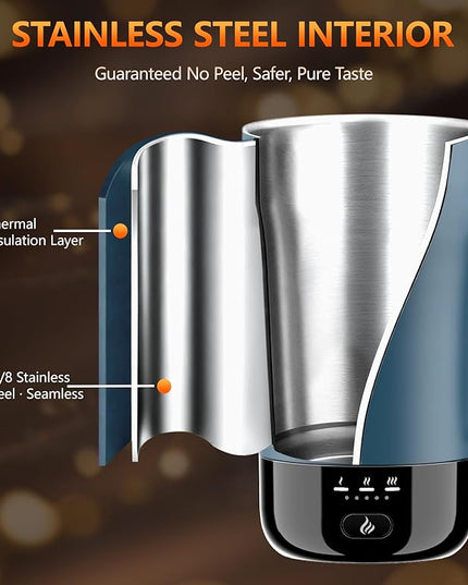 Self-Heating Coffee Mug, 14oz Heated Coffee Mug - Rechargeable Temperature Control Coffee Mug Keep Coffee Hot, Smart Mug Great Gift for Coffee Lovers & Slow Sippers