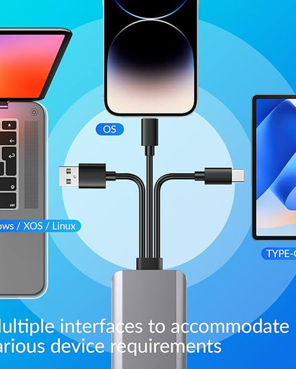 5-in-1 Multi Memory Card Reader,Aluminum SD/TF/CF/MS/M2/Cfast/Memory Stick Pro Duo/Micro SD Card Reader Adapter for i-Phone/i-Pad USB C and USB A Devices,No Application Required Plug and Play