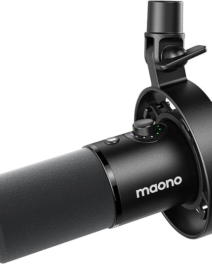 MAONO Dynamic Microphone-XLR USB Podcast Recording Mic: for Vocal Recording, Content Creation, Home Studio, Voiceover, with 192kHz/24bit, Noise Reduction, Mic Gain, Monitoring, Mute (PD300X)
