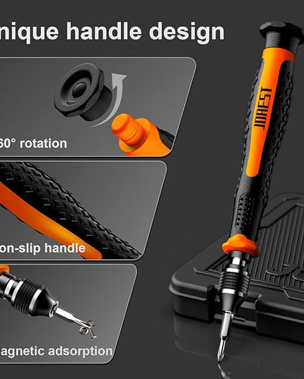 JOREST 40Pcs Small Precision Screwdriver Set with Torx Triwing Phillips, Mini Repair Tool Kit for Macbook, Computer, Laptop, PC, iPhone, PS5, Xbox, Switch, Glasses, Watch, Ring Doorbell, Electronics