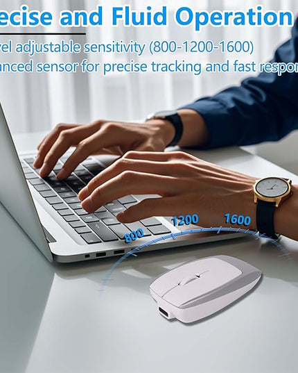Wireless Mini Bluetooth Mouse with Card Reader (Up to 2TB),Portable Compact Silent Rechargeable Small Finger Optical Travel Mouse for PC/Laptop/Tablet/Smartphone, Students Kids Girl Boy Gift (Silver)