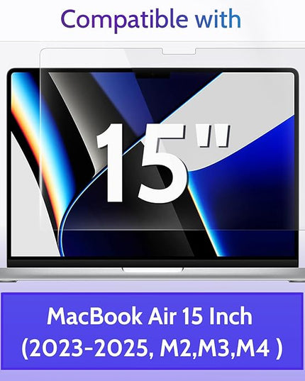 Peslv 3-Pack Anti Blue Light Screen Protector for MacBook Air 15 Inch(2023-2025, M2 M3 M4)-A2941 A3114 A3241, 15.3" Mac Laptop Glare Filter Uv Blocker Shield Cover Eye Protection Film
