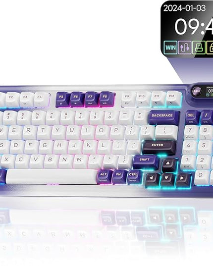 KZZI Z98 Creamy Keyboard, Wireless Mechanical Keyboard with Smart Display & Knob, Tri-Mode Connection