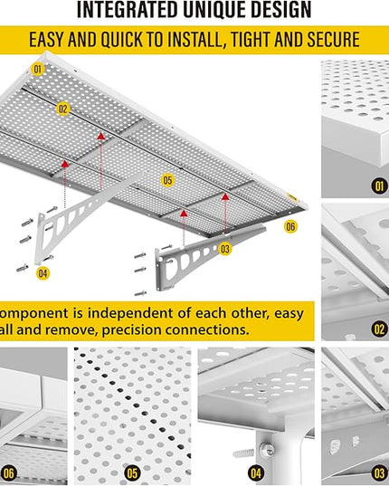 2-Pack 1.64x4ft Adjustable Garage Wall Shelving 560lbs Load Capacity Heavy Duty Wall Mounted Storage Shelf Metal Floating Shelves for Garage(White)