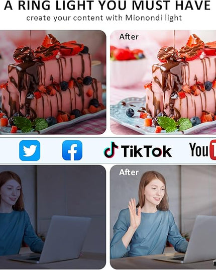 Desk Ring Light with Telescopic Stand, Travel Desktop Hola Light for Phone Selfie Laptop Zoom Video Calls Makeup Tiktok Reels Live Streaming