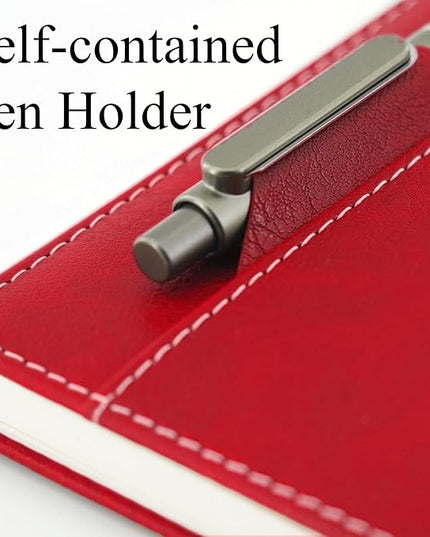 SLFreMint Premium Hardcover Notebook with Pen and Pen Holder Clip, Card Pockets, 240 Pages, College Ruled, 80GSM, Leather Note Book for Work, Study, Diary and Other Scenarios, Suitable Journal for Both Men and Women