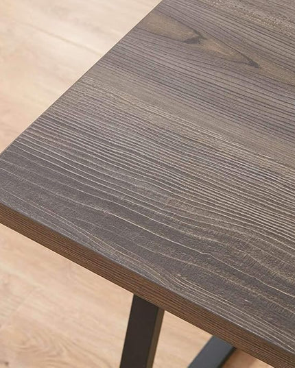 HSH Industrial Home Office Desk, Metal and Wood Computer Desk, Rustic Vintage Soho Work Study Writing Table, Modern PC Desk for Livingroom Bedroom, Farmhouse Computer Table Grey 55 inch Wide