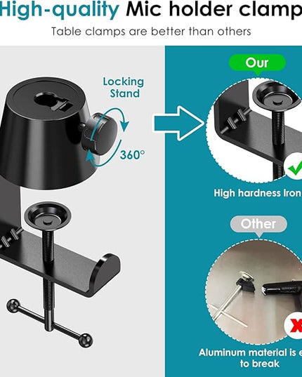 Mic Boom Arm Stand Compatible with Shure SM7B, MV7, Blue Yeti Mic, Fifine microphone, HyperX QuadCast Mic and Most Microphones, Premium Microphone Arm by YOUSHARES