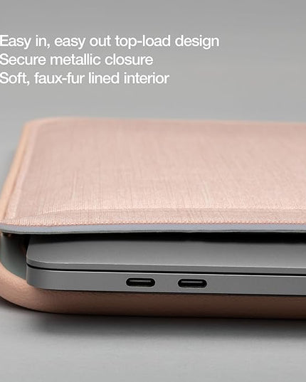 Incase ICON Sleeve with Woolenex - MacBook Air 13 inch Case - 2025, 2024, 2023, 2022, M4, M3, M2 - Fitted MacBook Case, Laptop Sleeve, Hard Cover, Durable, Lightweight - Blush Pink
