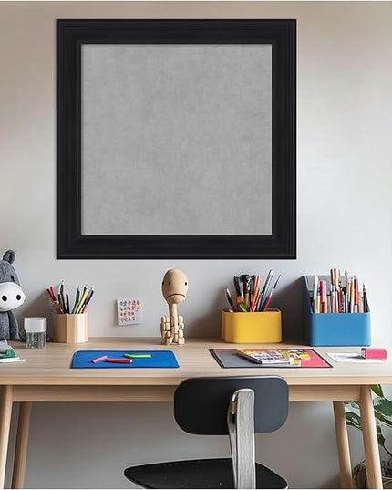 Amanti Art Black Framed Magnetic Board 25x25 Medium Vision Board for use with Magnets, 100% Metal Sheet to Display Items as Office Decor or for Home Organization in mudroom, Kitchen or Kids Room