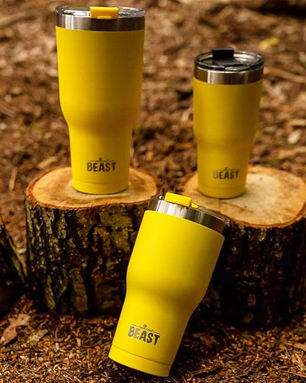 Beast 30 oz Tumbler Stainless Steel Vacuum Insulated Coffee Ice Cup Double Wall Travel Flask (Lemon)
