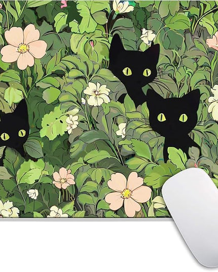 Square Mouse Pad Cute Cats,Personalized Premium-Textured Custom Mouse Mat Design,Washable Mousepad Lycra Cloth,Non-Slip Rubber Base Computer Mouse Pads for Wireless Mouse