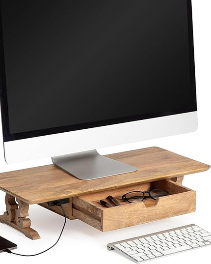 Anji Mountain Monitor Stand - Desktop Organizer & Laptop Riser, Ergonomic Monitor Riser, Space-Saving Monitor Stand for Desk, Durable Construction, Easy Assembly, Ideal for Home & Office
