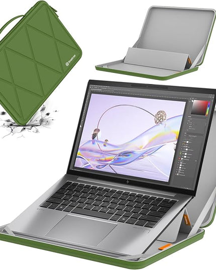 Smatree MS91 Hard EVA Protective Sleeve Case with Stand Compatible for 16 inch HP ZBook Firefly/Power G11 /G11A,for 16 inch EliteBook 865/860 G10/G9,for 16inch ZBook Firefly G10/G9, Green