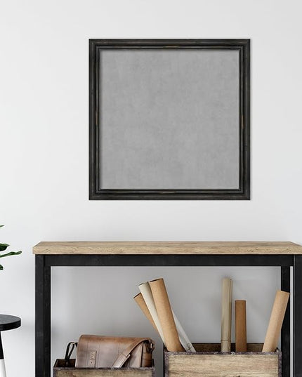 Amanti Art Black Framed Magnetic Board 27x27 Medium Vision Board for use with Magnets, 100% Metal Sheet to Display Items as Office Decor or for Home Organization in mudroom, Kitchen or Kids Room