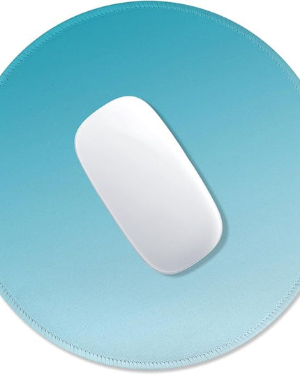 ITNRSIIET Mouse Pad Non-Slip Rubber Base Smooth Surface Stitched Edges Waterproof Durable Compatible with All Mice for Office & Gaming, Desk Accessory, Diameter 8.7 inch, Aqua Gradient