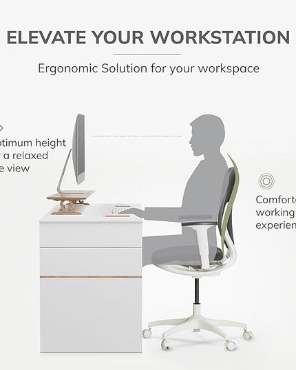 Anji Mountain Monitor Stand - Desktop Organizer & Laptop Riser, Ergonomic Monitor Riser, Space-Saving Monitor Stand for Desk, Durable Construction, Easy Assembly, Ideal for Home & Office