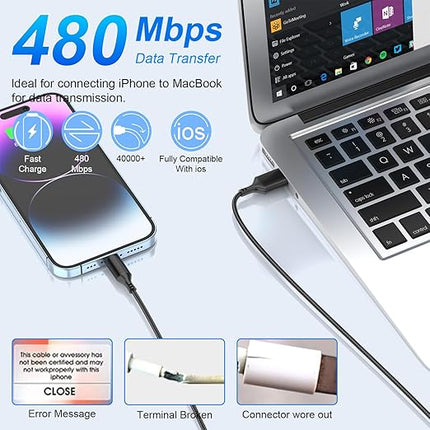 iPhone Charging Cable 5m,MFi Certified long16ft Original Lightning to USB Cable High Fast/Data Sync Charging Cable Lead for iPhone 14 13 12 11 XS XR X 8 7 6 SE Pad