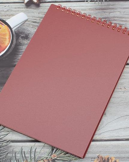 Yansanido Top Bound Spiral Notebook, 4 Pcs 4 Color A5 Size Thick Plastic Hardcover 7mm College Ruled Paper 80 Sheets (160 Pages) Journal for School and Office Supplies (4 Pcs A5)