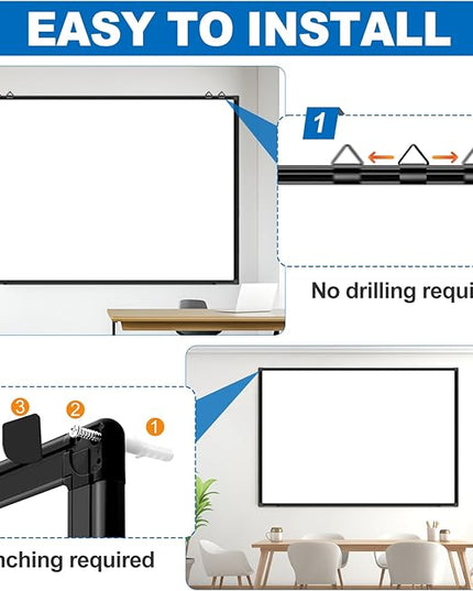 H-Qprobd Large Magnetic White Board Dry Erase Whiteboard with Black Aluminum Frame, 60"X40" Hanging White Boards for Wall with Long Pen Tray, Presentation Board for Office Classroom Home