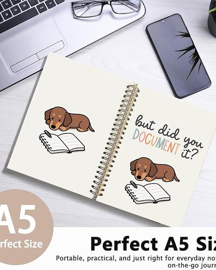 Funny Dachshund Notebook Journal Gifts for Women & Men, Dachshund Lover Gifts Notebooks for Women, But Did You Document It Weiner Dog Hardcover Spiral Notebook 5.5x8.3 Inch