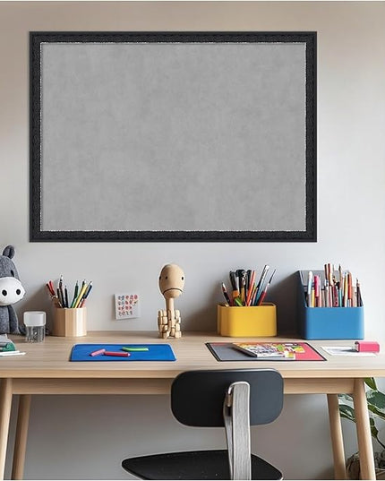 Amanti Art Black Framed Magnetic Board 22x30 Medium Vision Board for use with Magnets, 100% Metal Sheet to Display Items as Office Decor or for Home Organization in mudroom, Kitchen or Kids Room